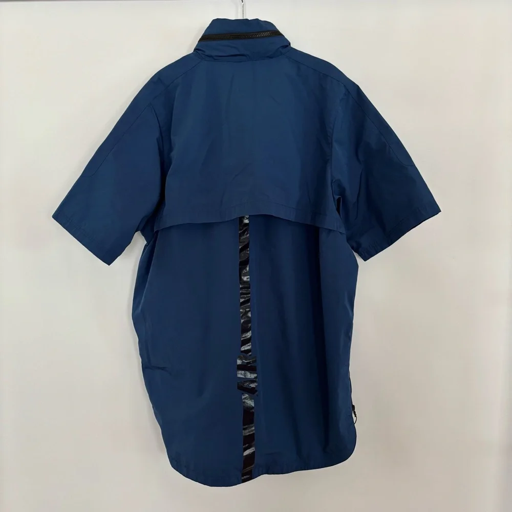 Nike Air Pivot V3 Anorak Hooded Jacket Short Sleeve Blue Size L
